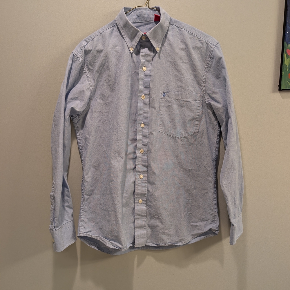 Izod Light Blue Casual Button Down Shirt